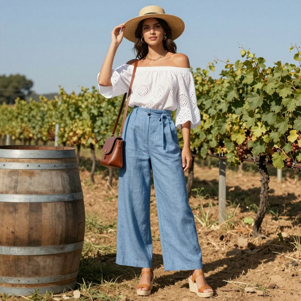 Denim Skirt and Off the Shoulder Top