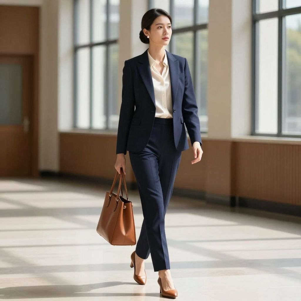 Classic Navy Suit With Silk Pop