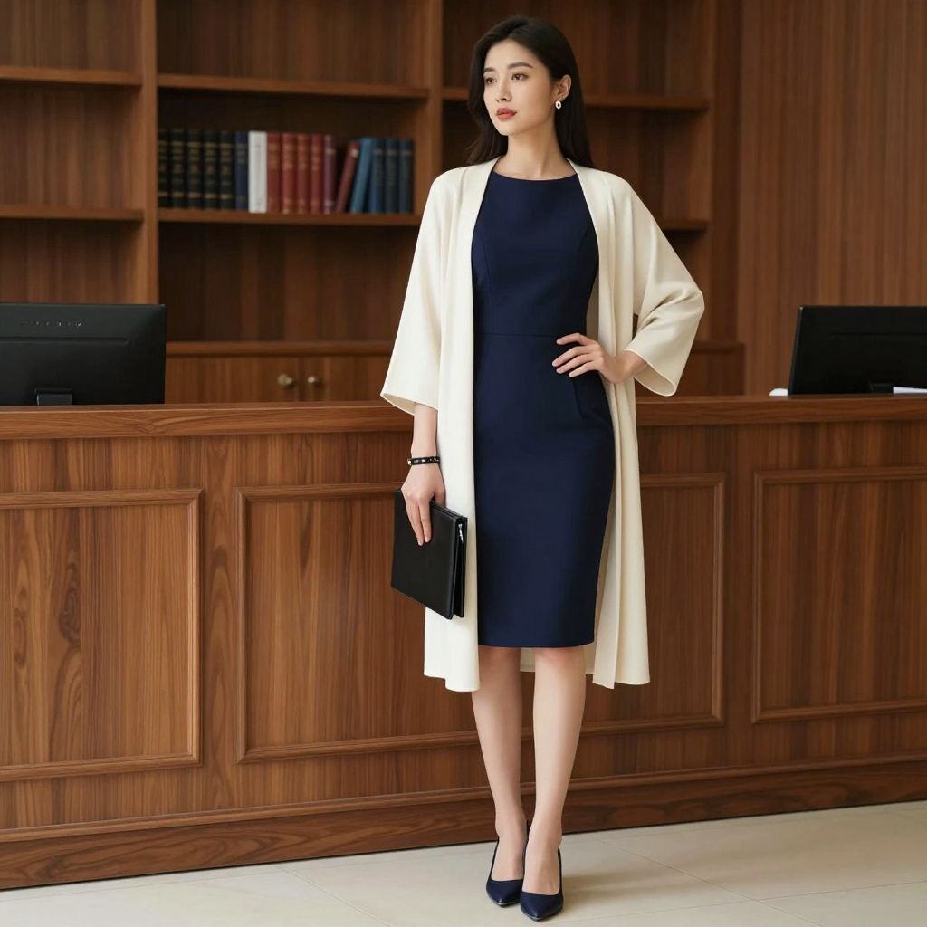 Midnight Blue Sheath And Longline Cardigan