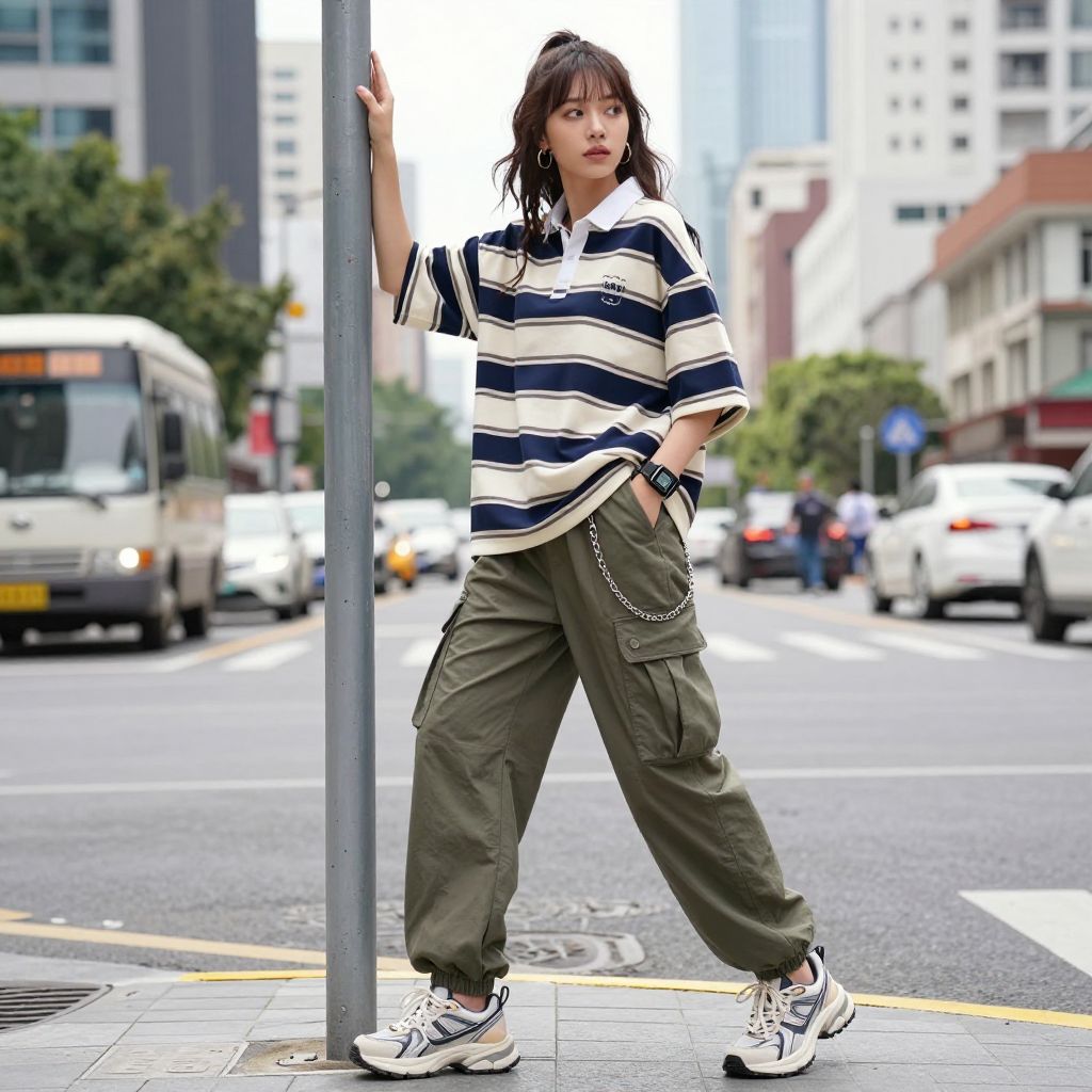 Rugby Shirt With Relaxed Cargo Pants