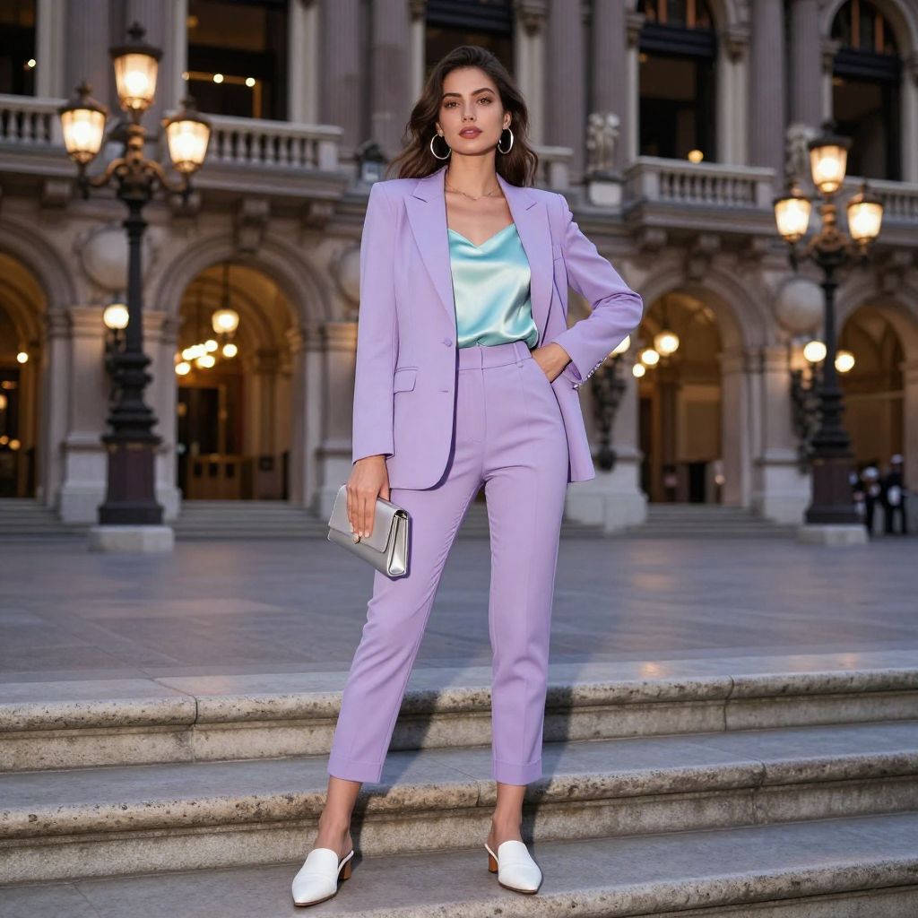 Pastel Power Suit And Silk Cami image