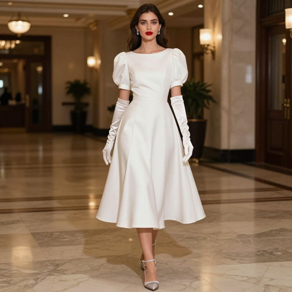 Monochrome Midi With Opera Gloves image