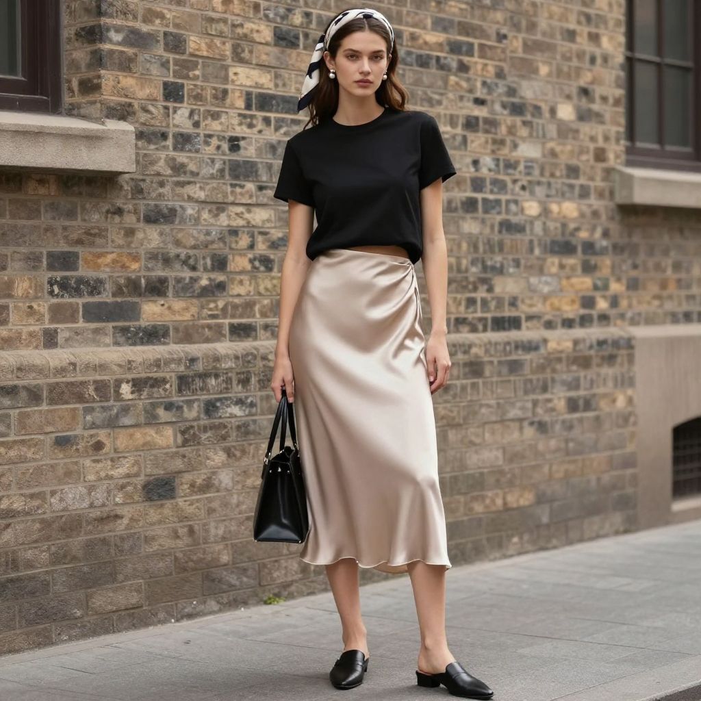 Silk Scarf and Slip Skirt Muse