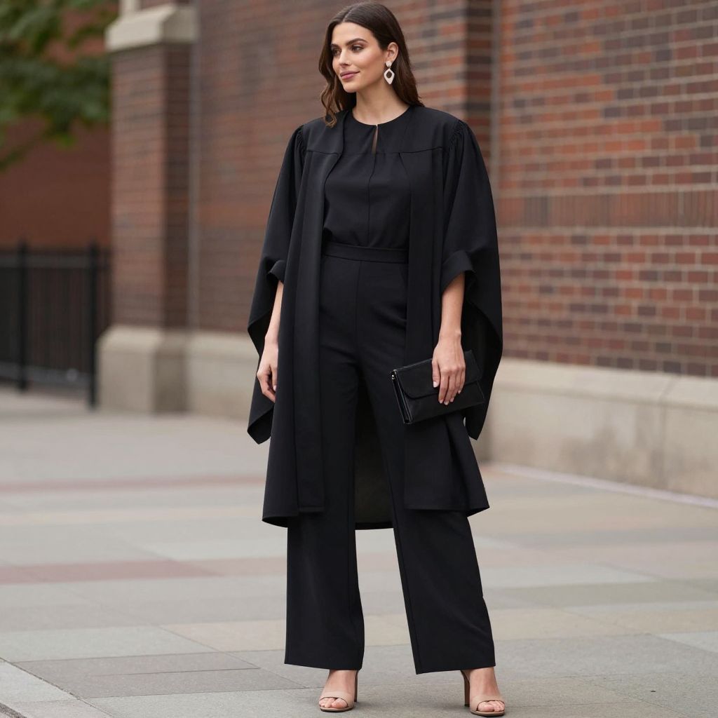 Wide Leg Jumpsuit With Cape Sleeve Top