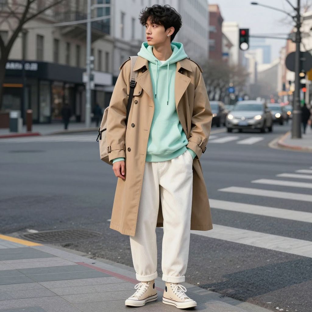 White cord relaxed fit outfit