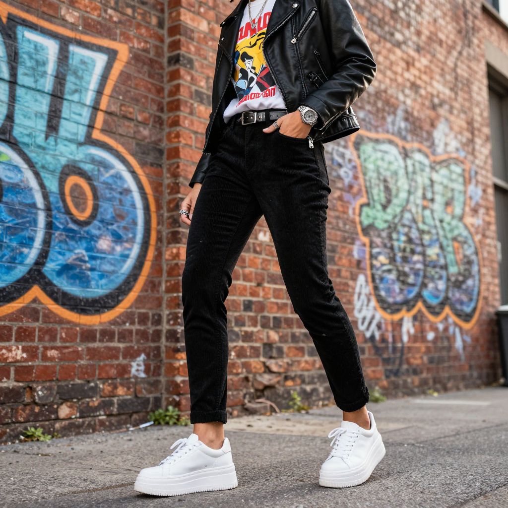 Black cord pant outfit