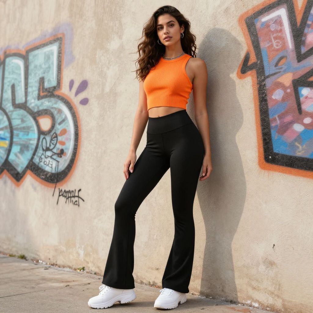 Bold Crop Top And Sleek Flare