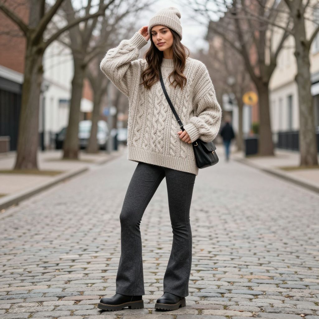 Cozy Cable Knit And Lug Sole Boots
