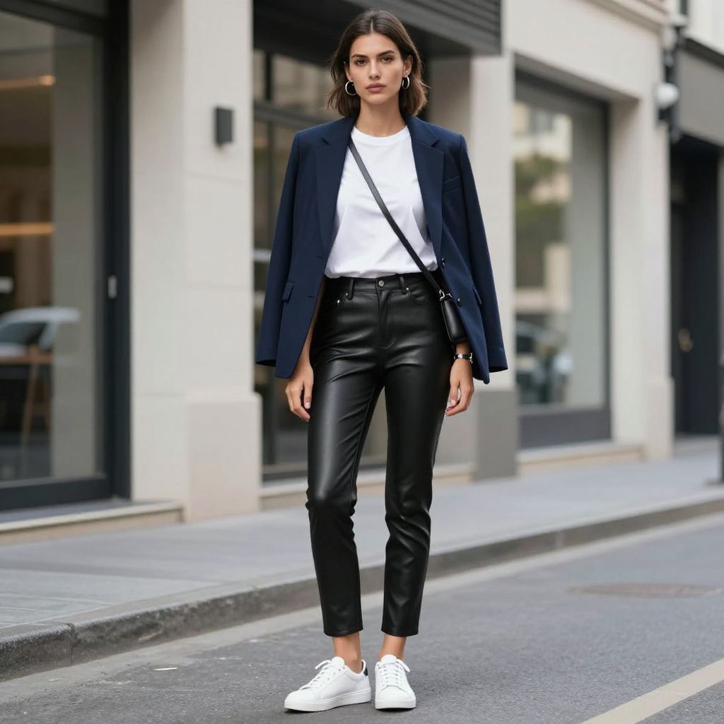 White Tee And Sleek Blazer