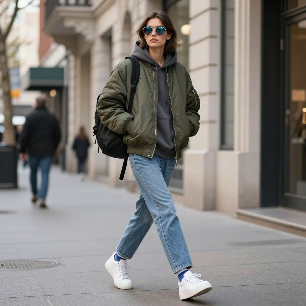 Hoodie Street Sport Mood with Light Blue Jeans